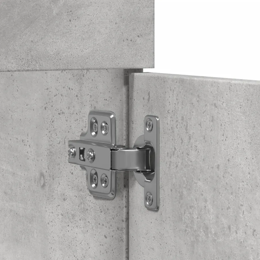 Armoire de lavabo de salle de bain gris béton bois d'ingénierie - 8