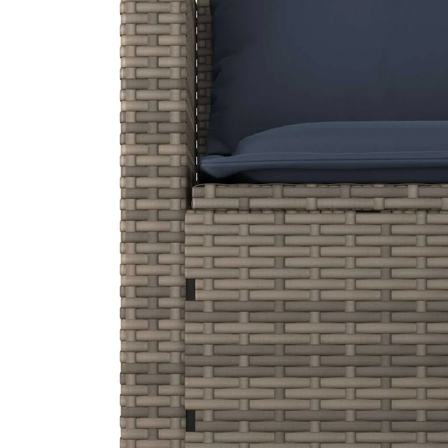 Ensemble de canapé de jardin 3 pcs avec coussins gris résine tressée - 10