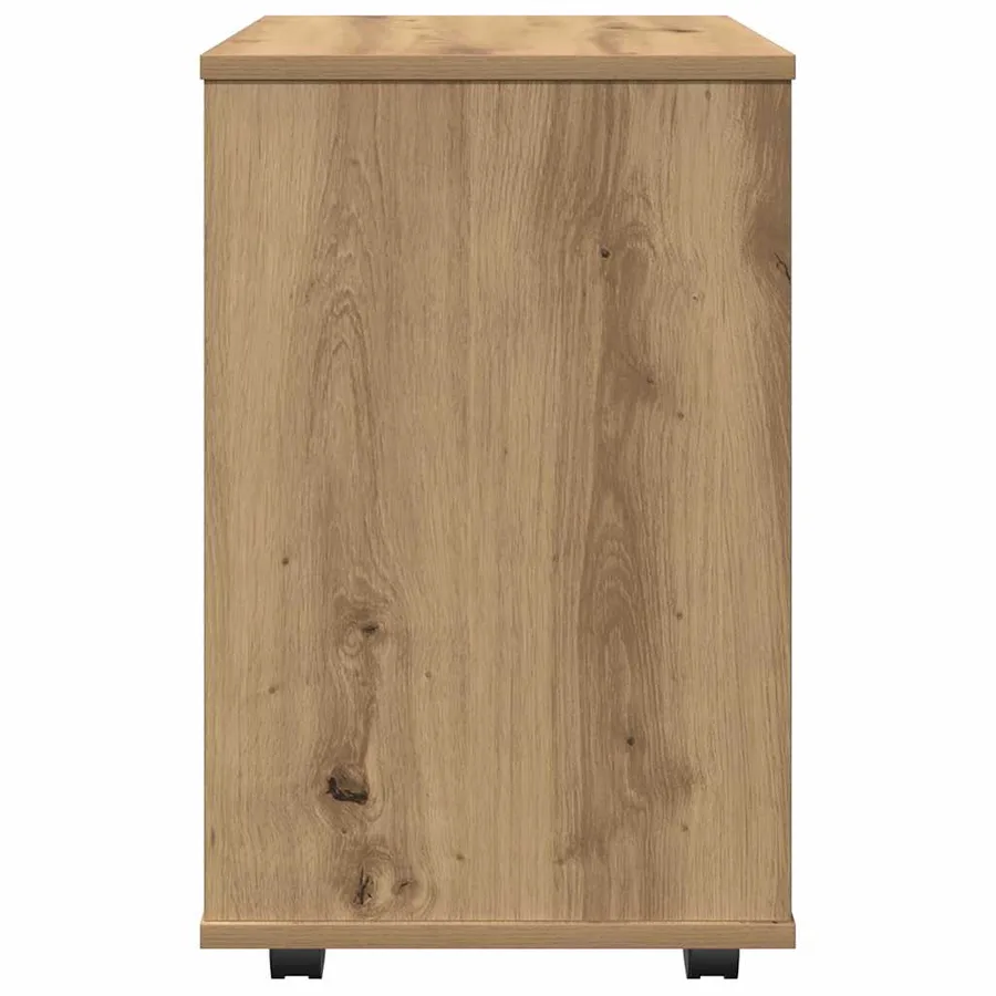 Armoire roulante chêne artisanal 46x36x59 cm bois d'ingénierie - 6