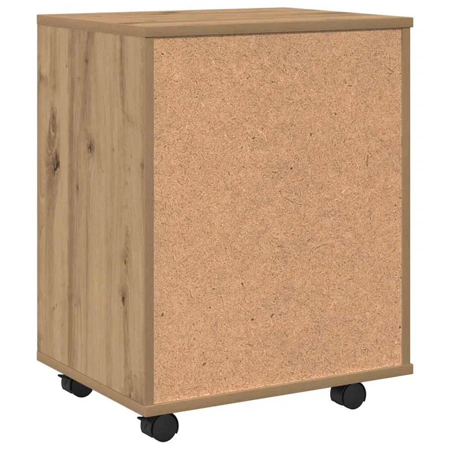 Armoire roulante chêne artisanal 46x36x59 cm bois d'ingénierie - 7