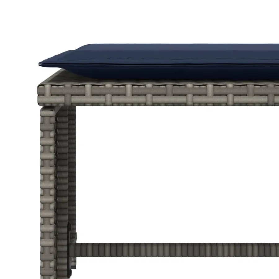 Chaise de jardin avec tabouret gris résine tressée - 10