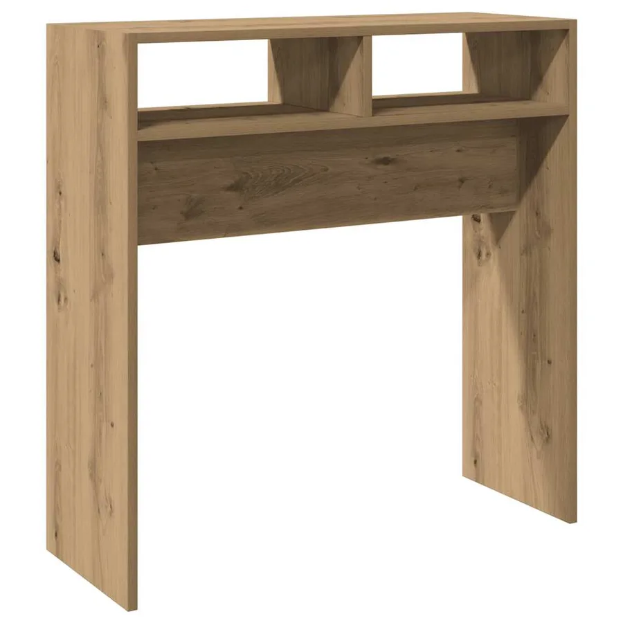 Table console chêne artisanal 78x30x80 cm bois d'ingénierie - 2