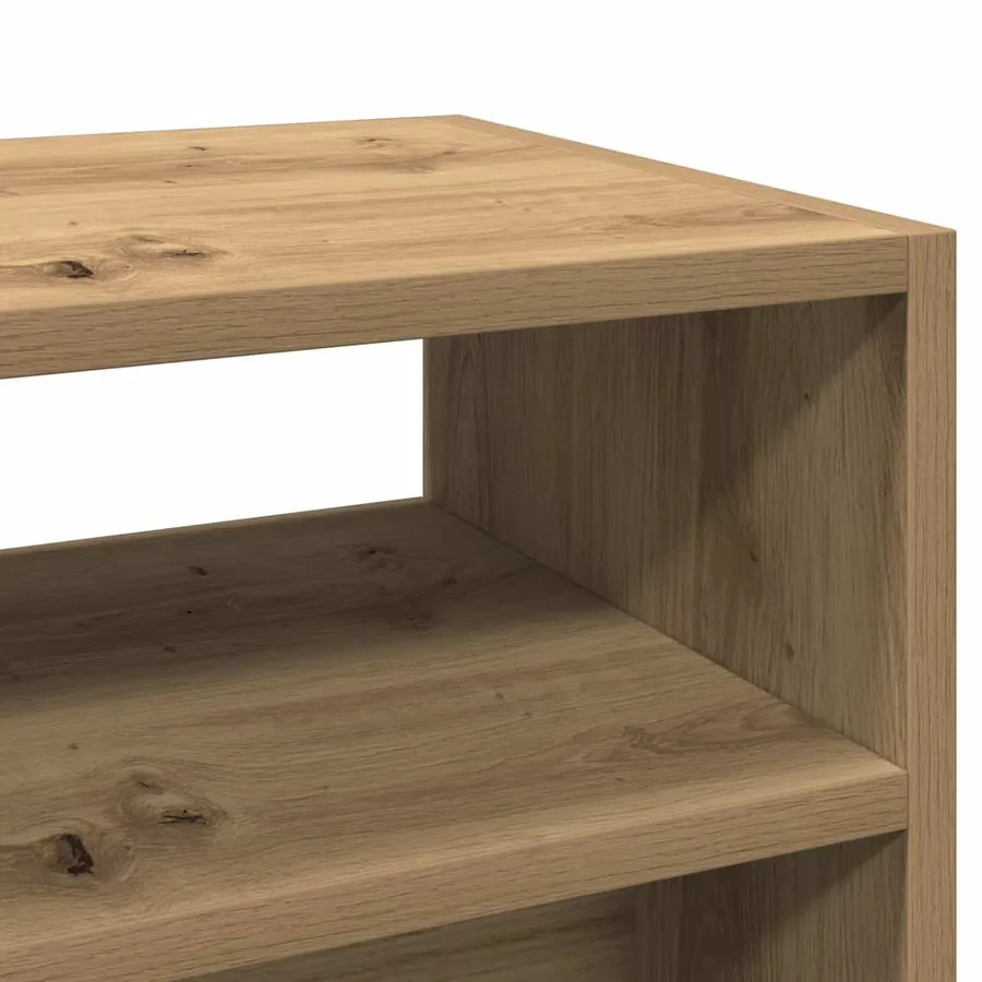 Table console chêne artisanal 78x30x80 cm bois d'ingénierie - 7