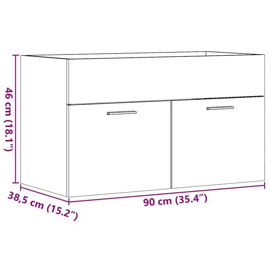 Armoire lavabo de salle de bain chêne artisanal bois ingénierie - 11