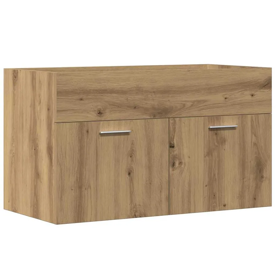 Armoire lavabo de salle de bain chêne artisanal bois ingénierie - 2