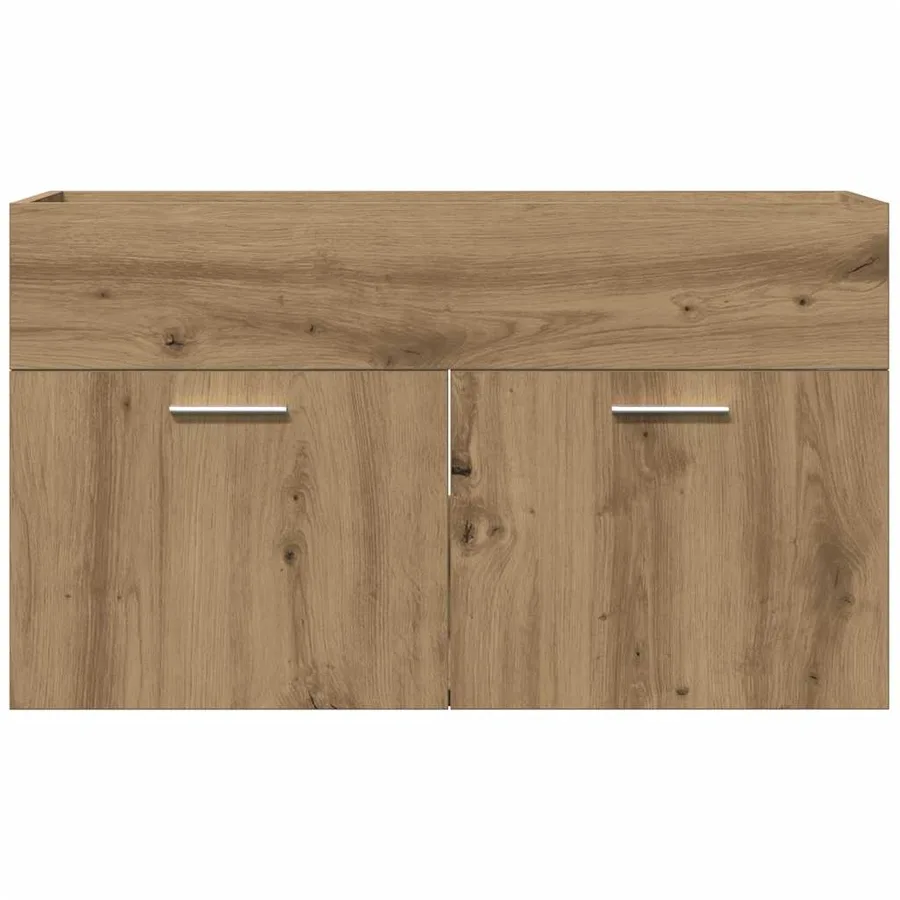 Armoire lavabo de salle de bain chêne artisanal bois ingénierie - 4