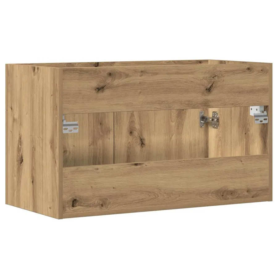 Armoire lavabo de salle de bain chêne artisanal bois ingénierie - 6