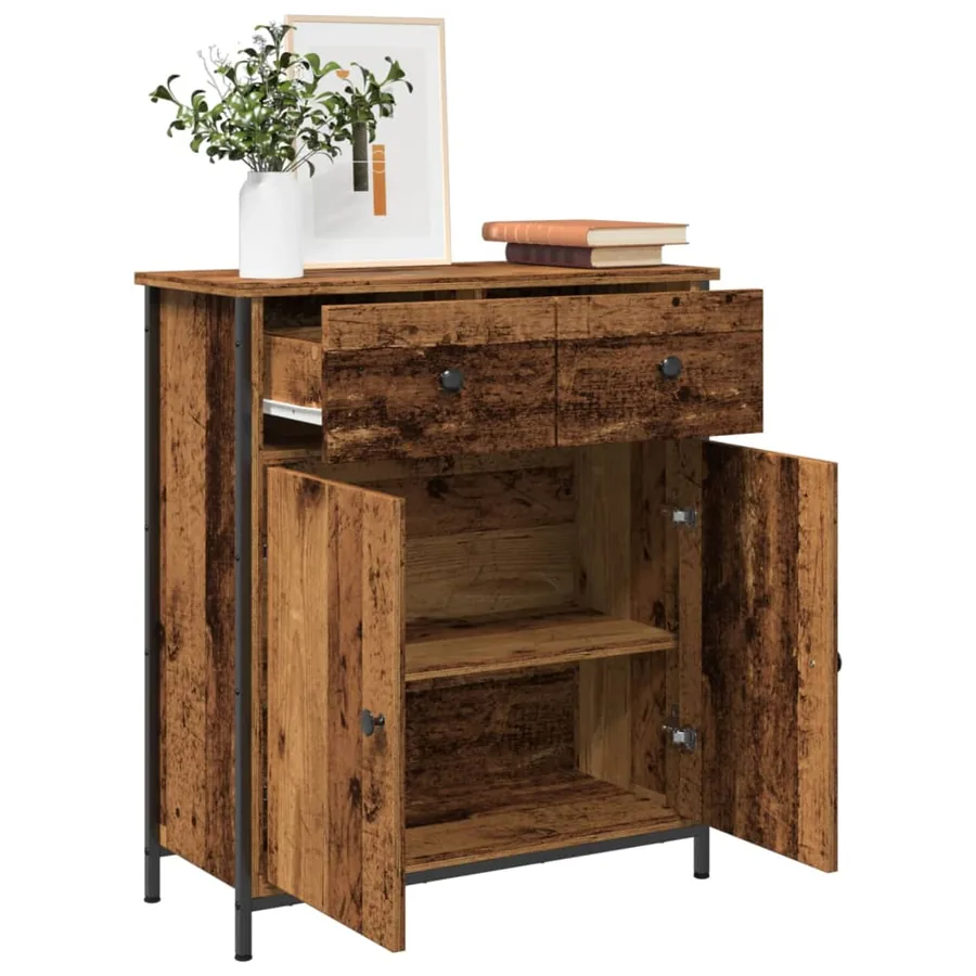 Buffet vieux bois 70x30x80 cm bois d'ingénierie
