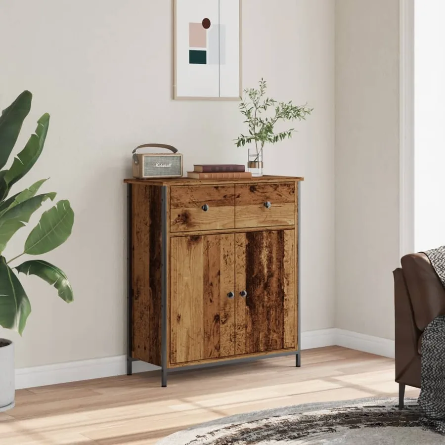 Buffet vieux bois 70x30x80 cm bois d'ingénierie - 3