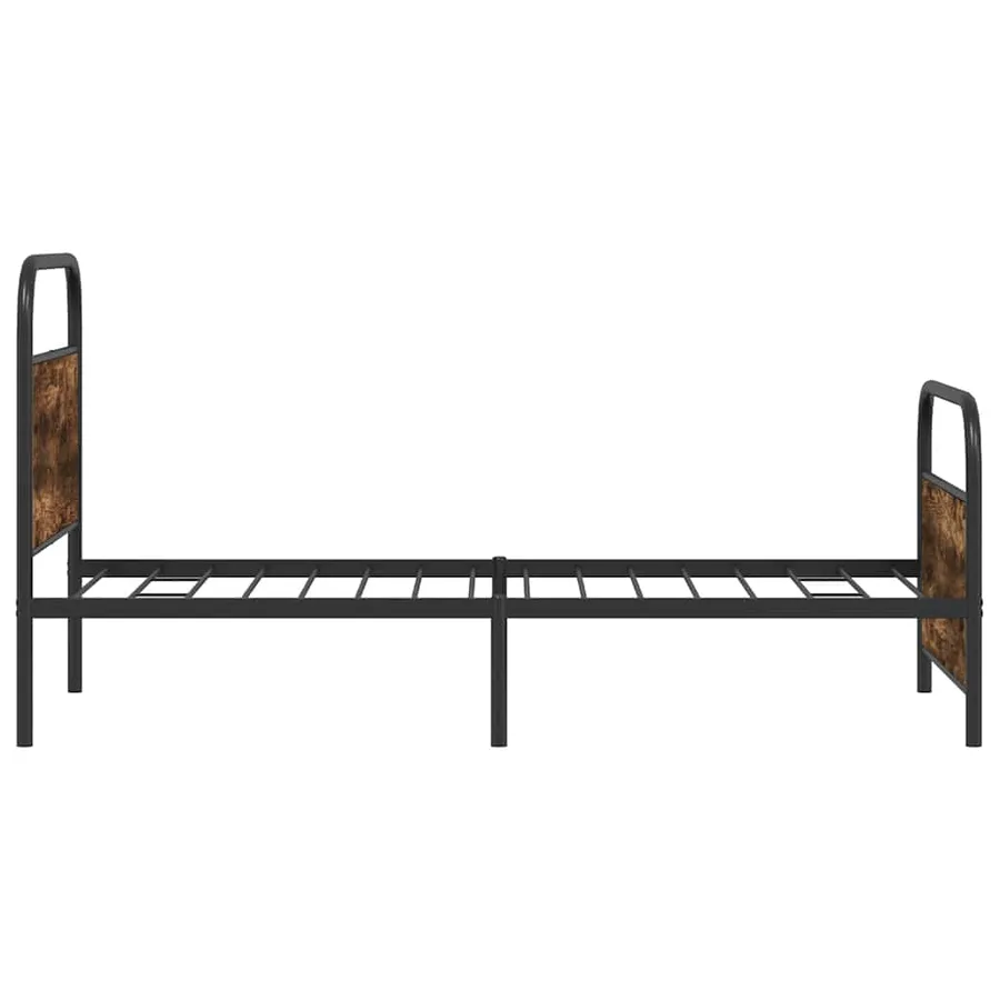 Cadre de lit sans matelas 107x203 cm chêne fumé bois ingénierie - 6