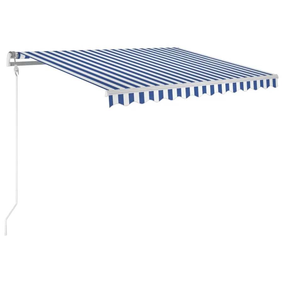 Auvent rétractable automatique 300x250 cm Bleu et blanc - 2