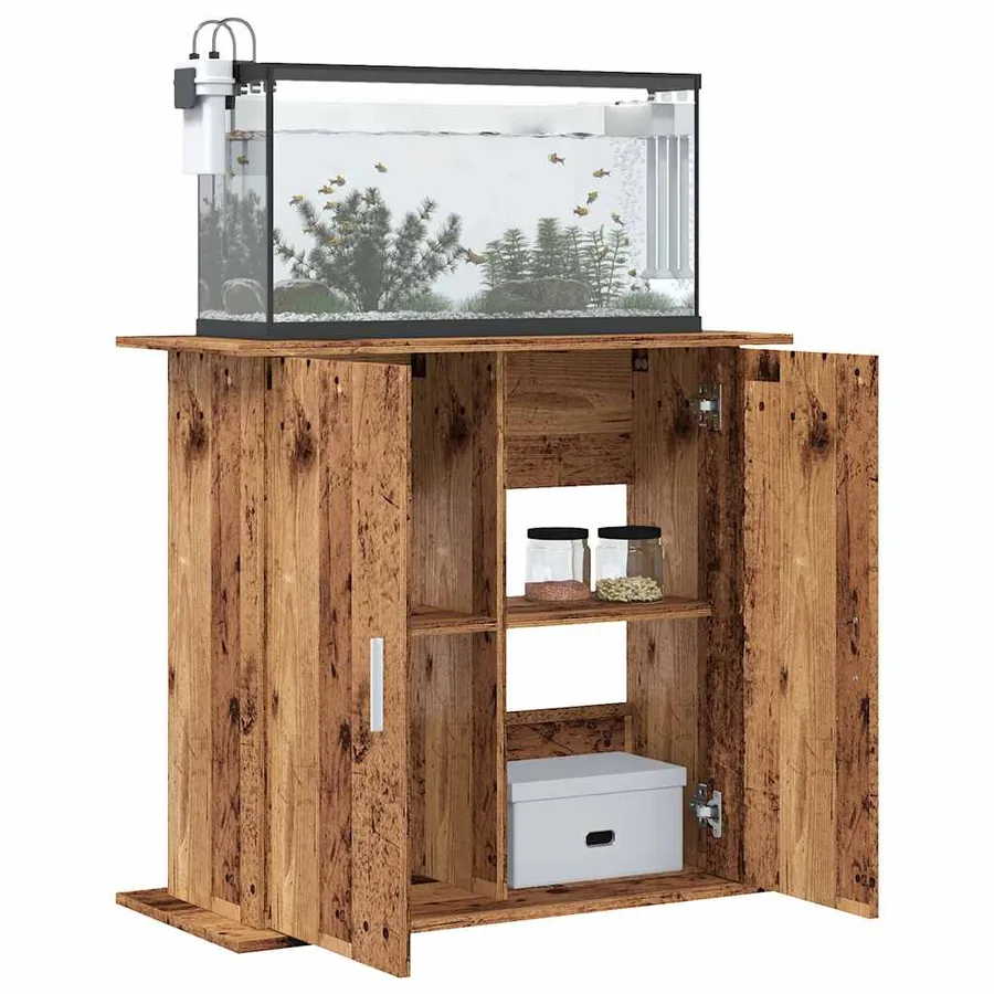 Support pour aquarium vieux bois 81x36x73 cm bois d'ingénierie - 3