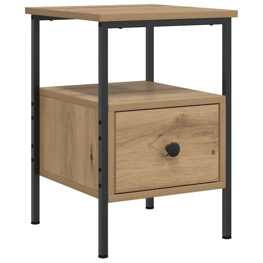 Tables de chevet 2 pcs chêne artisanal bois d'ingénierie - 4