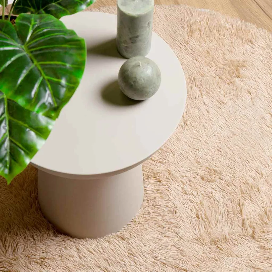 Tapis Shaggy à poils longs NAVARRA beige 200x200 cm polyester - 8