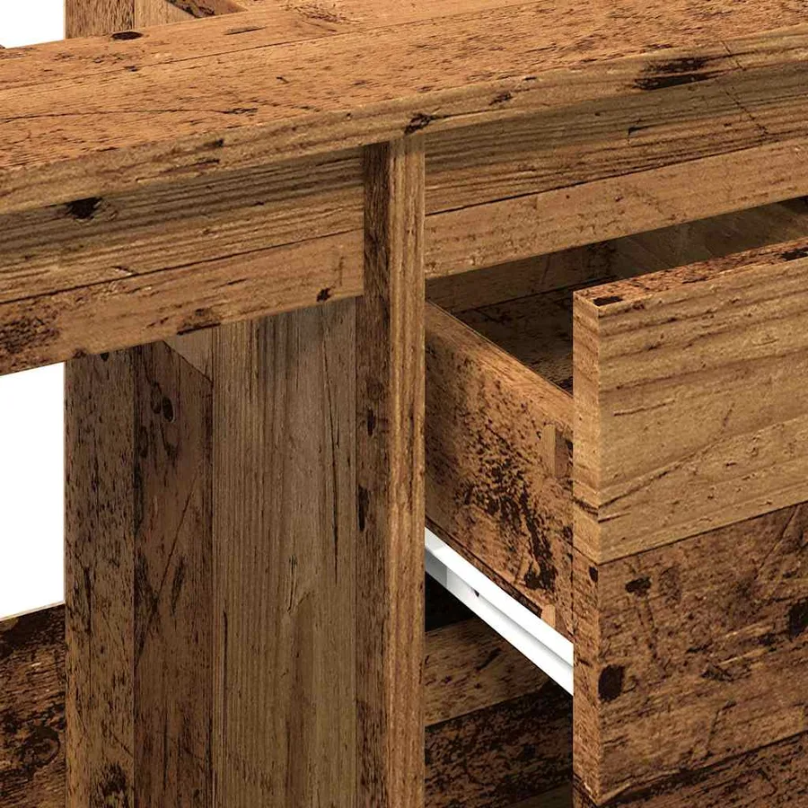 Armoire lavabo vieux bois 65x33x60 cm bois d'ingénierie - 9
