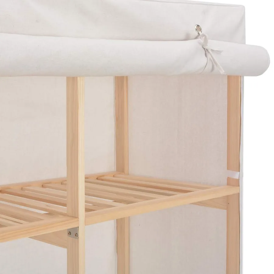 Garde-robe Blanc 200 x 40 x 170 cm Tissu - 5