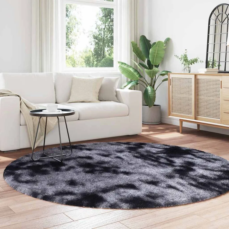 Tapis Shaggy à poils longs NAVARRA gris foncé 200x200 cm - 3
