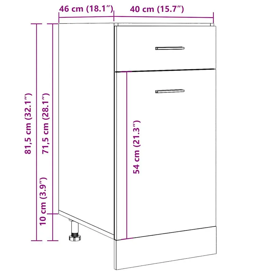Armoire à tiroirs "Lyon" Bois ancien 40 x 46 x 81,5 cm Bois d'ingénierie - 12