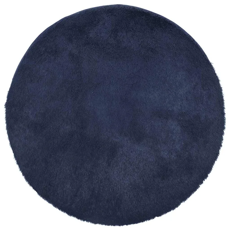 Tapis shaggy à poils longs NAVARRA bleu marine 160x160 cm - 2