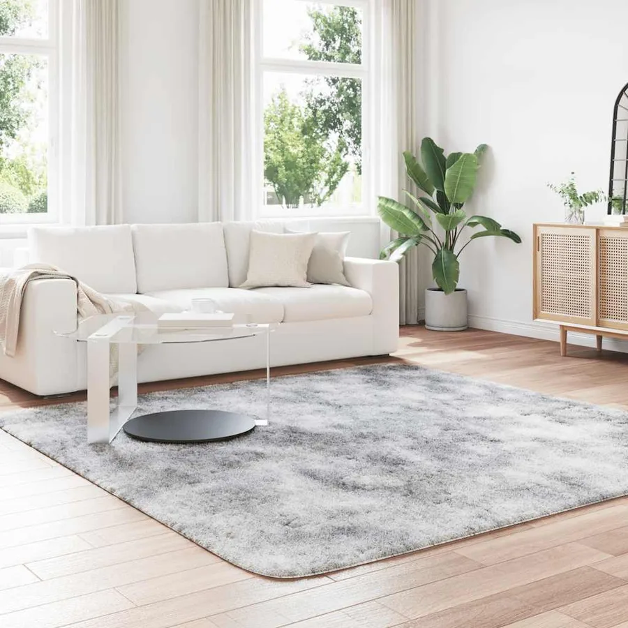 Tapis Shaggy à poils longs NAVARRA gris argenté 240x240 cm - 3