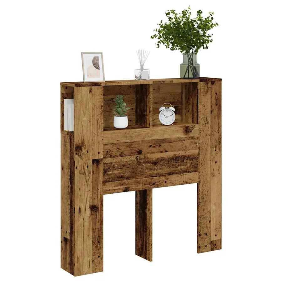 Armoire de tête de lit vieux bois 100x18,5x102,5 cm