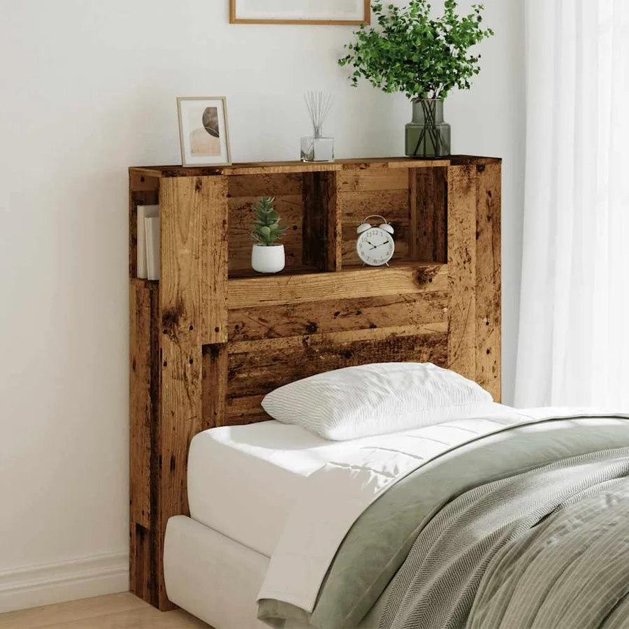 Armoire de tête de lit vieux bois 100x18,5x102,5 cm - 3