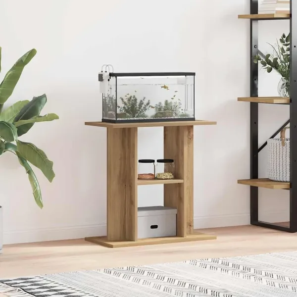 Support d'aquarium chêne marron 60x30x60 cm bois d'ingénierie