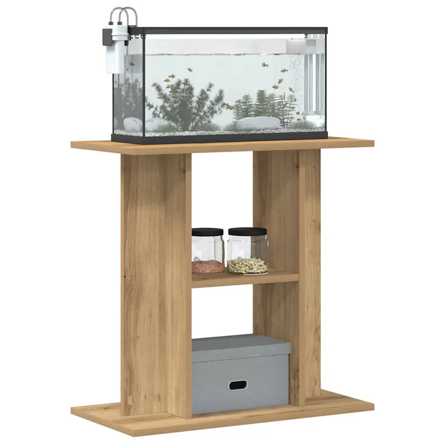 Support d'aquarium chêne marron 60x30x60 cm bois d'ingénierie - 3