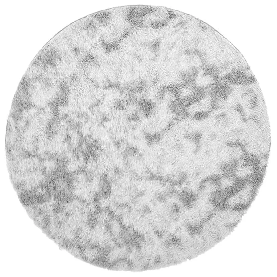 Tapis shaggy à poils longs NAVARRA gris argenté 120x120 cm - 2