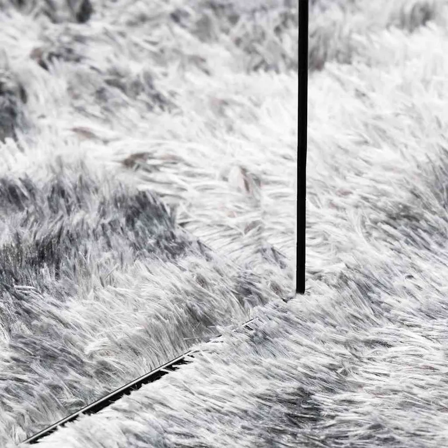 Tapis shaggy à poils longs NAVARRA gris argenté 120x120 cm - 7