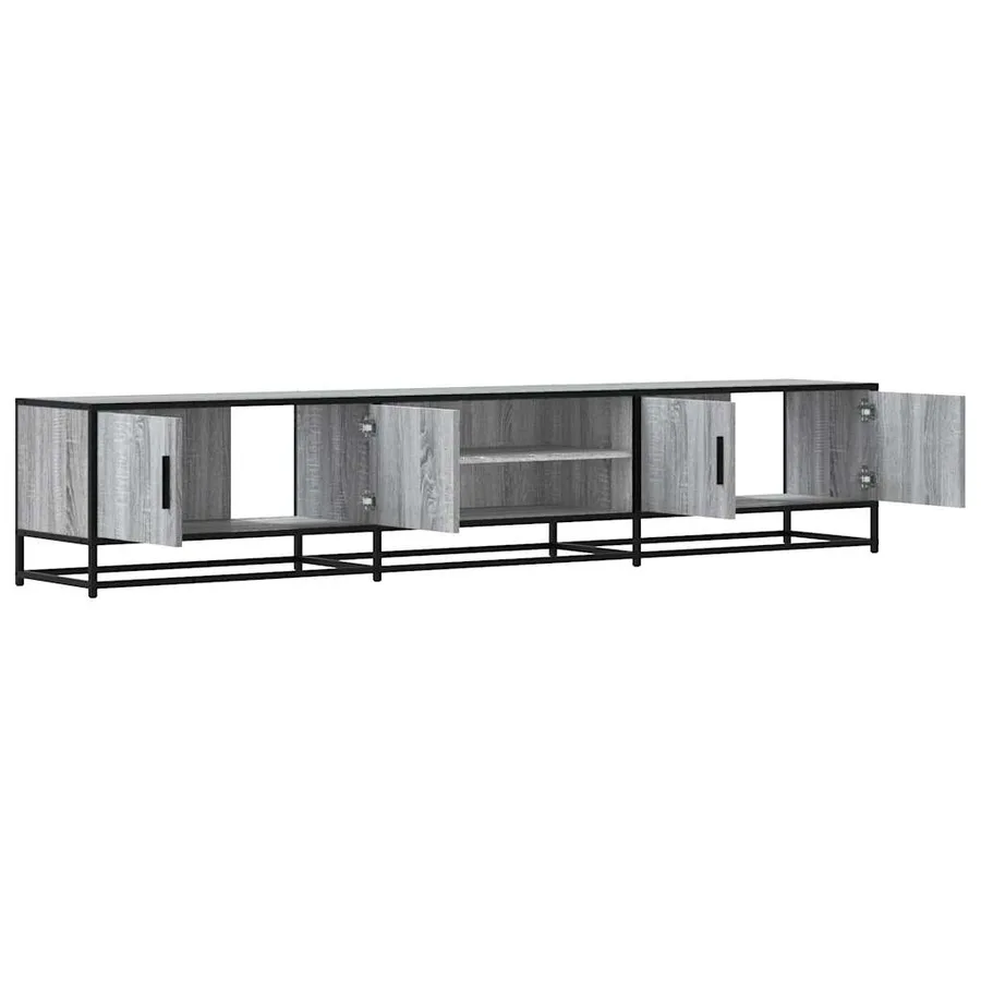 Meuble TV sonoma gris 210x35x41 cm bois d'ingénierie - 7