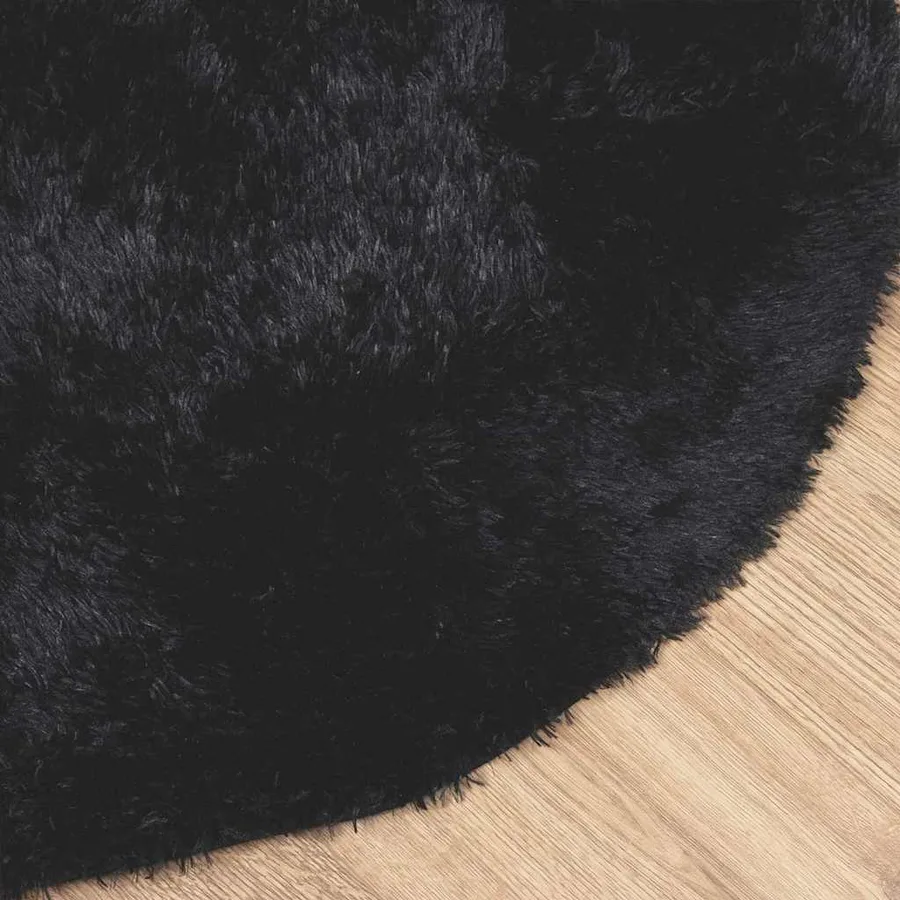 Tapis shaggy à poils longs NAVARRA noir 300x200 cm polyester - 4