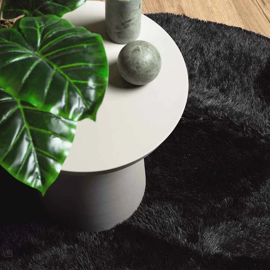 Tapis shaggy à poils longs NAVARRA noir 300x200 cm polyester - 8