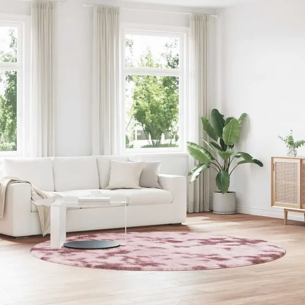 Tapis Shaggy à poils longs NAVARRA rose poudré 240x240 cm
