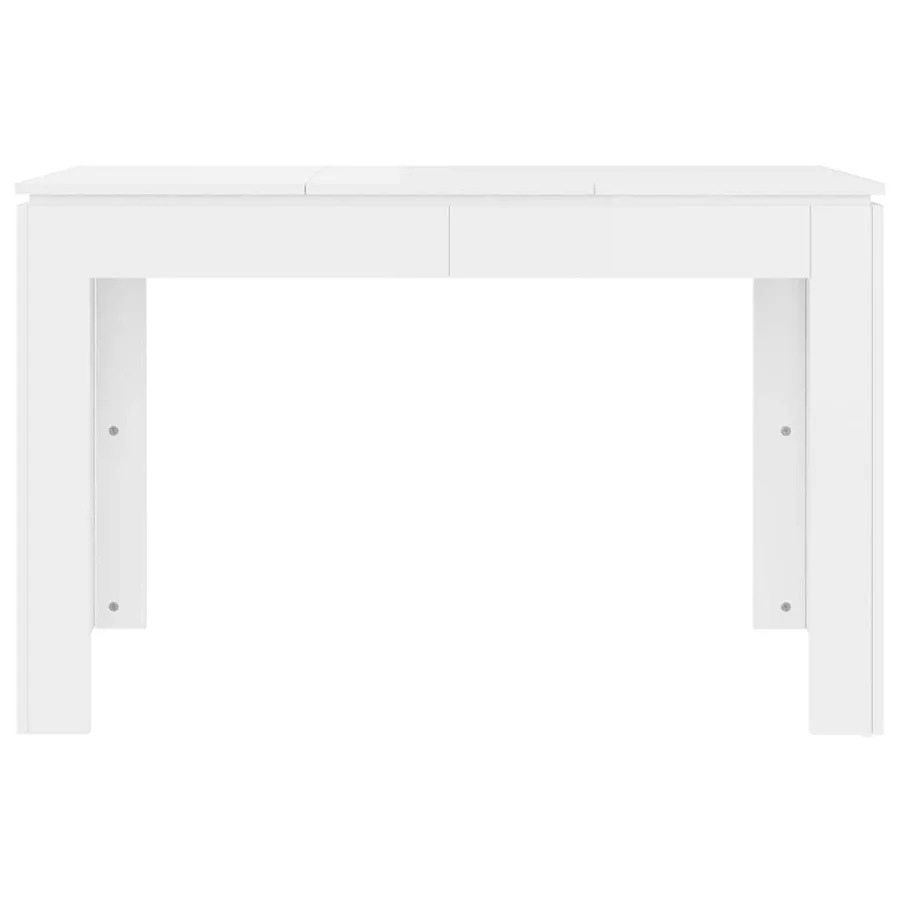 Table à manger Blanc brillant 120x60x76 cm Bois d'ingénierie - 4