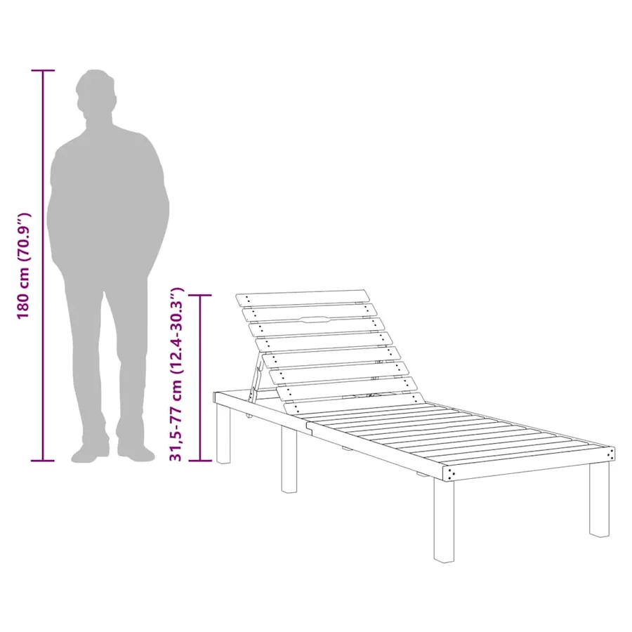 Chaise longue Bois de pin imprégné - 10