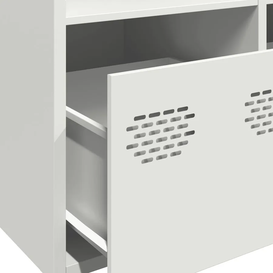 Buffet haut blanc 68x39x103,5 cm acier - 10