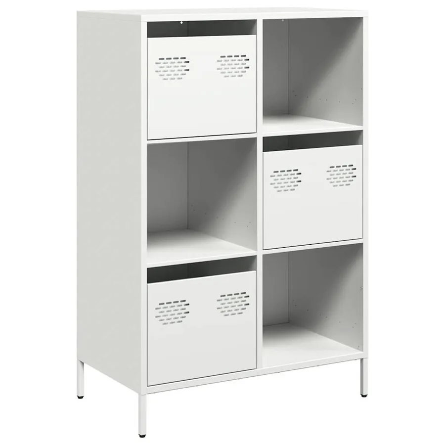 Buffet haut blanc 68x39x103,5 cm acier - 2