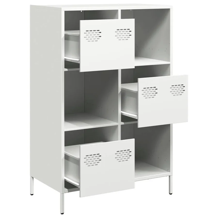 Buffet haut blanc 68x39x103,5 cm acier - 4