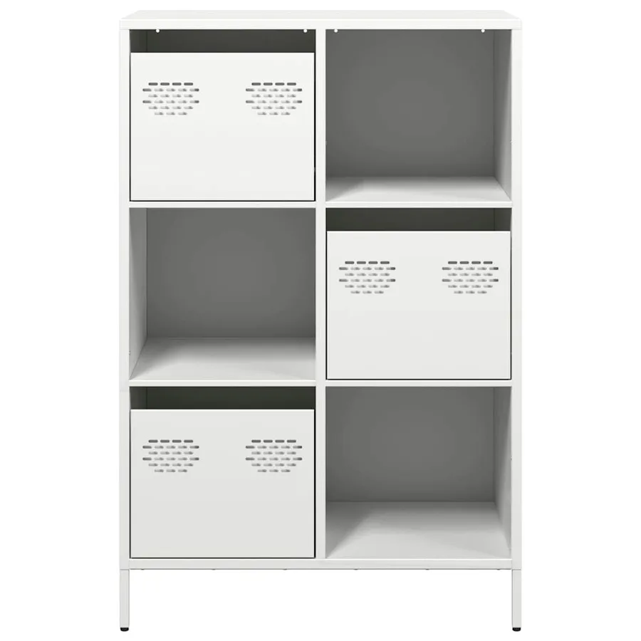 Buffet haut blanc 68x39x103,5 cm acier - 5