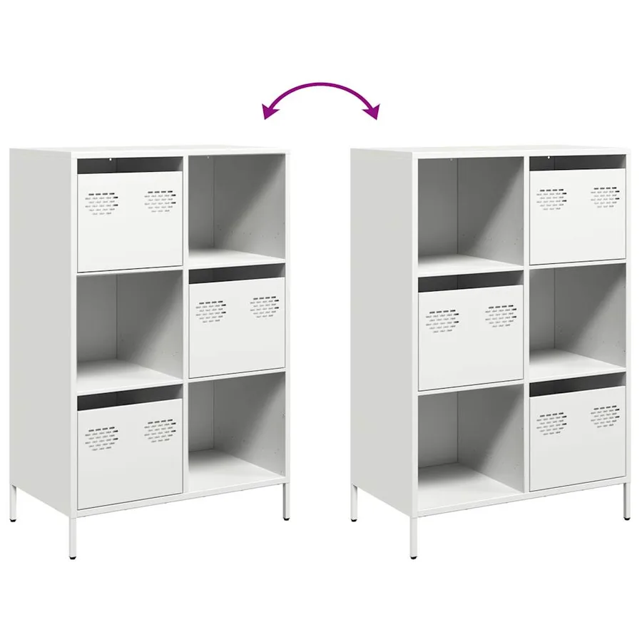 Buffet haut blanc 68x39x103,5 cm acier - 9