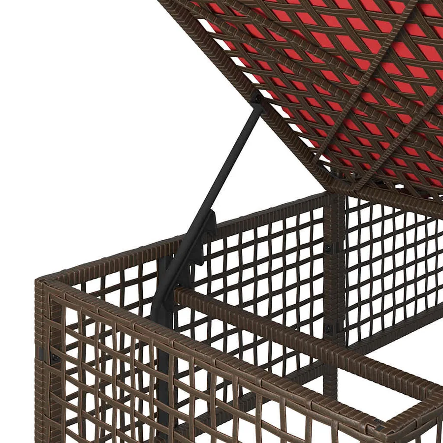 Ensemble de canapé d'angle de jardin 3 pcs avec coussins marron résine tressée - 12