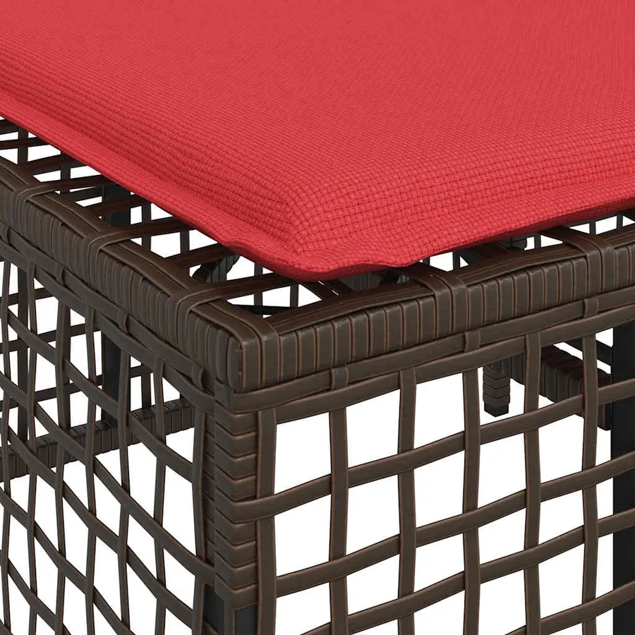 Ensemble de canapé d'angle de jardin 3 pcs avec coussins marron résine tressée - 14