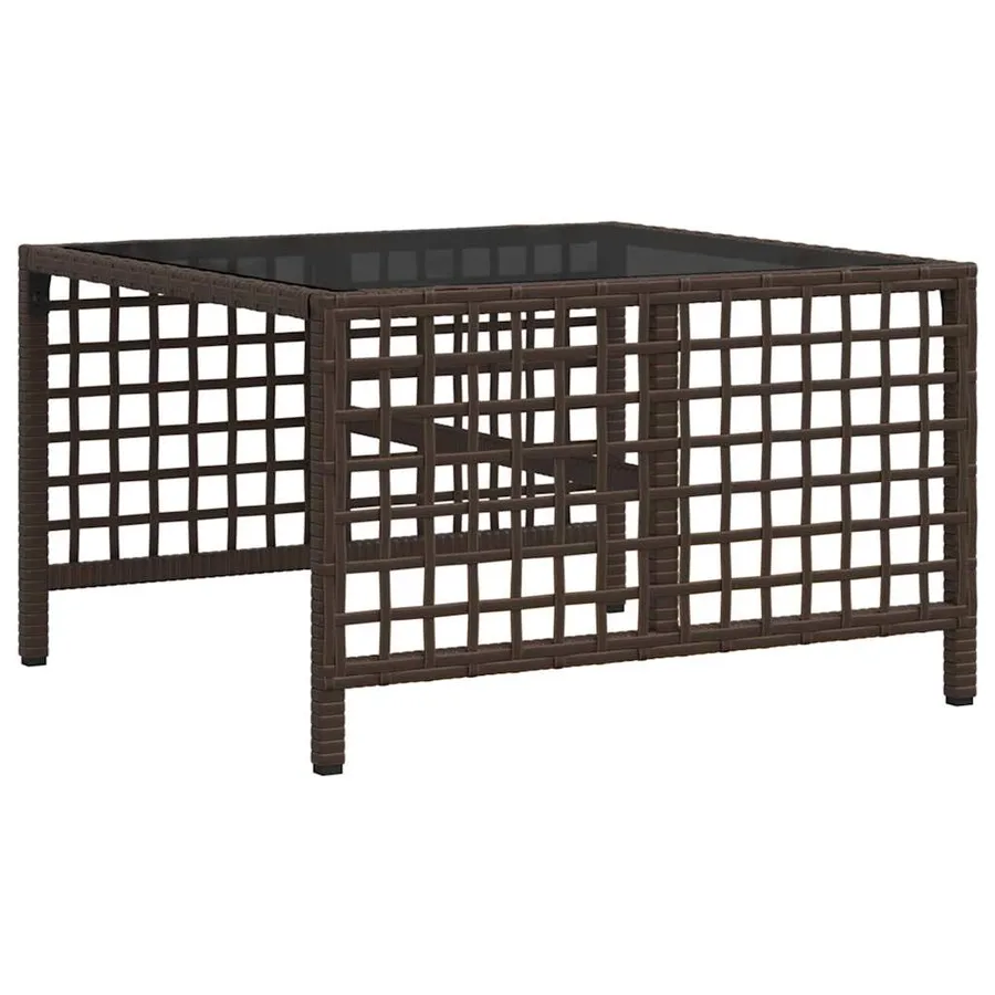Ensemble de canapé d'angle de jardin 3 pcs avec coussins marron résine tressée - 8