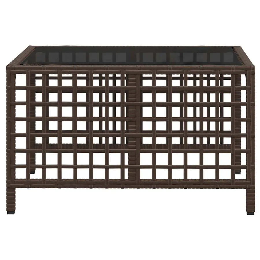 Ensemble de canapé d'angle de jardin 3 pcs avec coussins marron résine tressée - 9