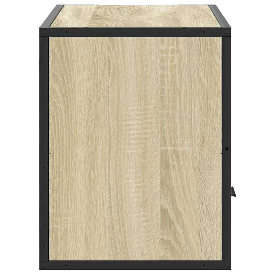Meuble TV chêne sonoma 80x31x39,5 cm bois d'ingénierie et métal - 5