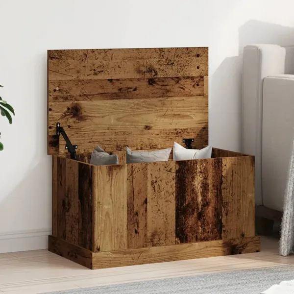 Boîtes de rangement vieux bois 70x40x38 cm bois d'ingénierie