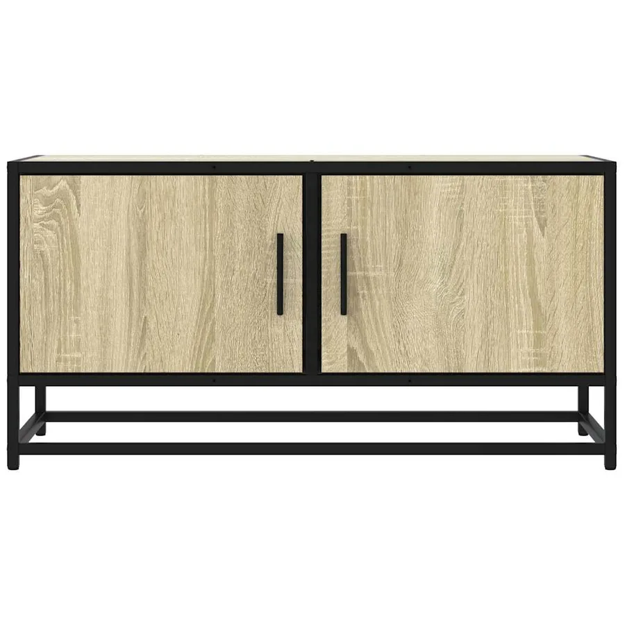 Meuble TV chêne sonoma 80x34,5x40 cm bois d'ingénierie et métal - 4
