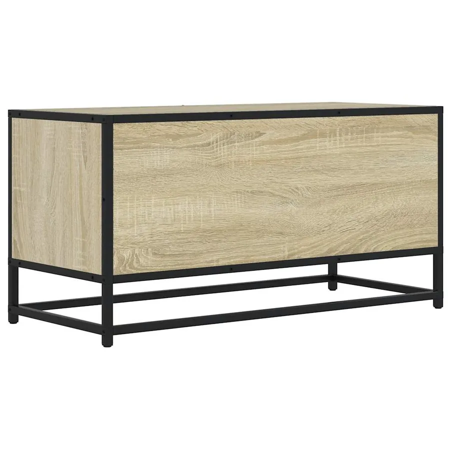 Meuble TV chêne sonoma 80x34,5x40 cm bois d'ingénierie et métal - 6