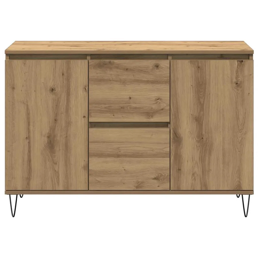 Buffet chêne artisanal 101,5x35x70 cm bois d'ingénierie - 4
